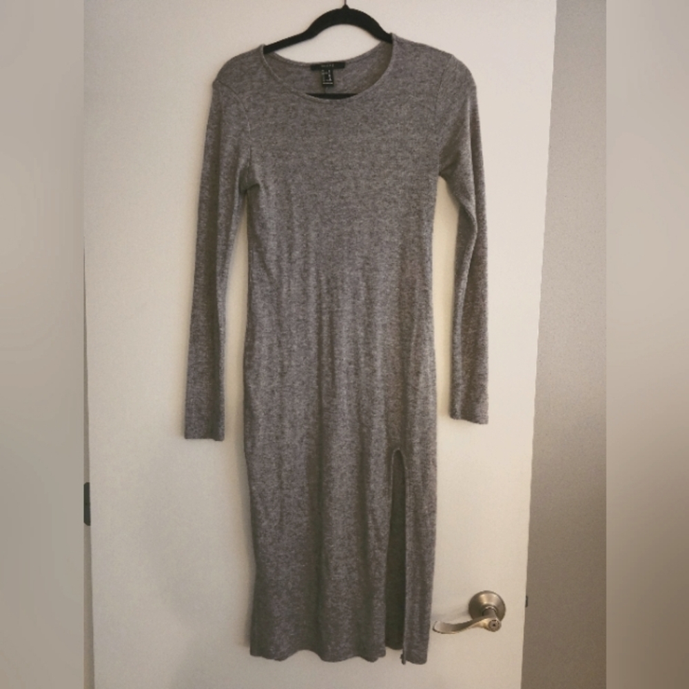 Grey sweater dress with slit size M
